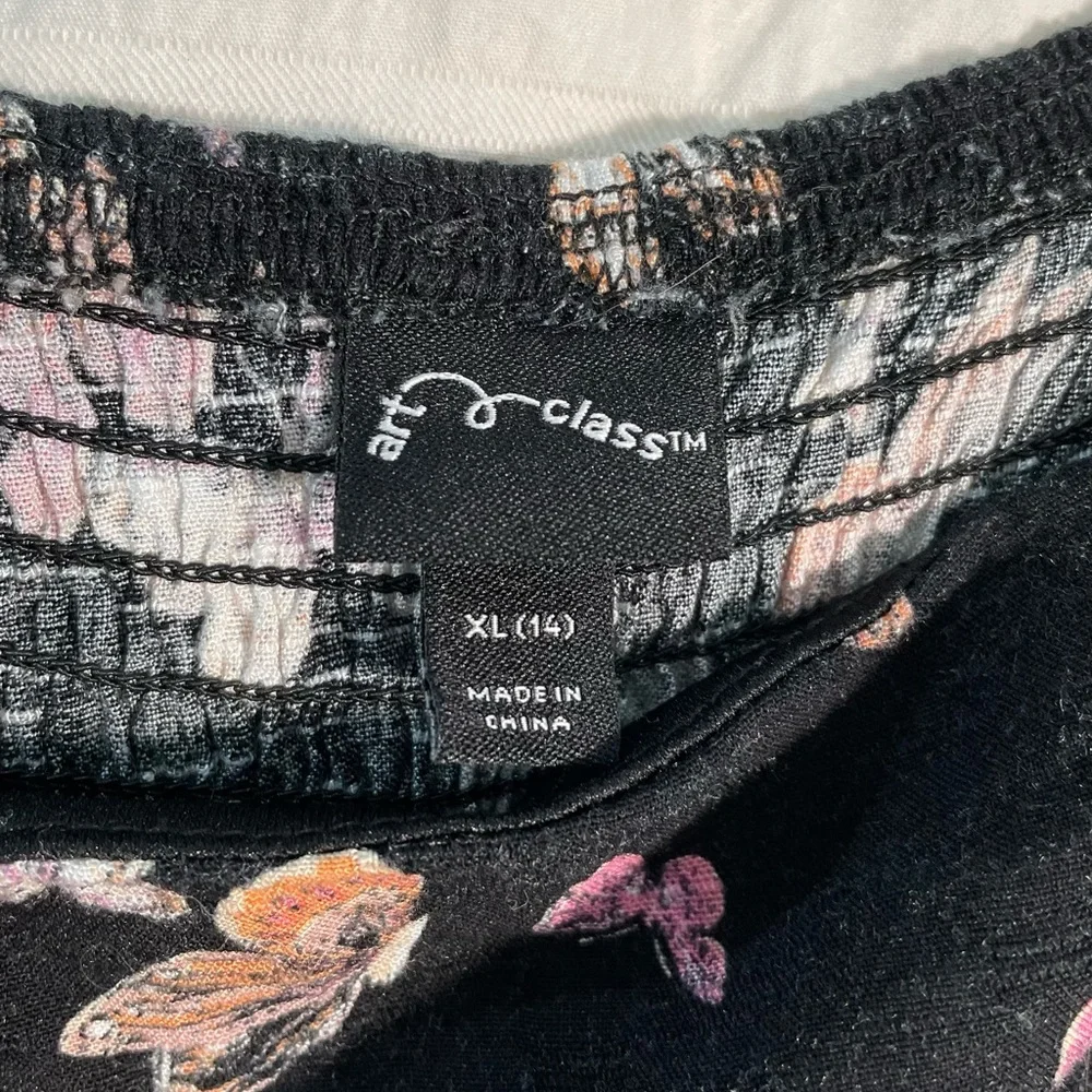 Art Class Black and Pink Butterfly Romper Girl's (XL) - Picture 3 of 4